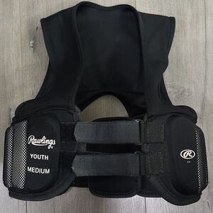 Rawlings Black Peewee Football Ribcage Protection Vest Kid's Size Youth Medium